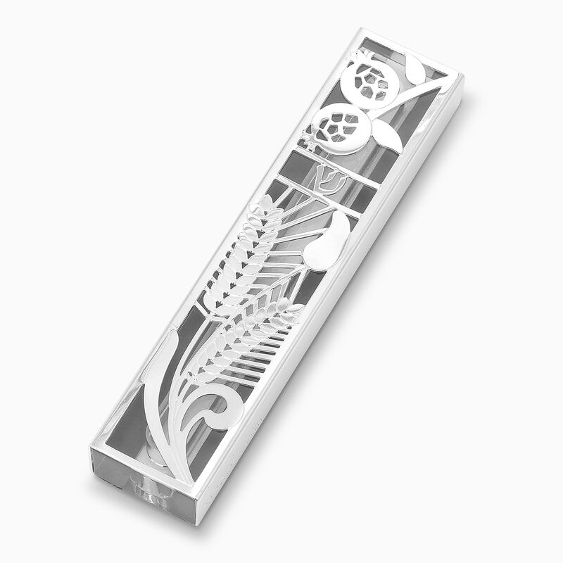 Window Shin Mezuzah Wood & Silver Plated 