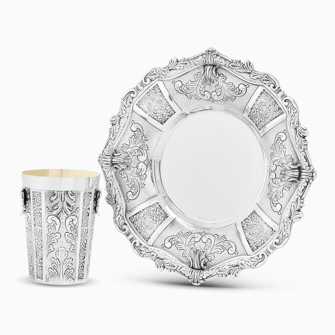 Cobalt Chosson Kiddush Set Medium Sterling Silver