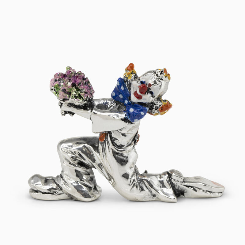 Clown Mini with Flowers Silver-Plated
