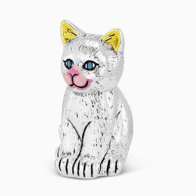 Standing Cat Miniature Silver Plated 
