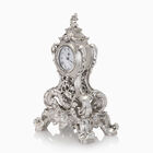 Set Table Clock with Shelf Silver-Plated Set Table Clock with Shelf Silver-Plated
