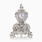 Set Table Clock with Shelf Silver-Plated Set Table Clock with Shelf Silver-Plated