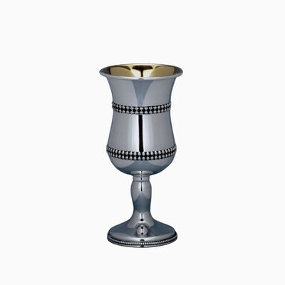 Pearl Kiddush Cup With Stem Sterling Silver 