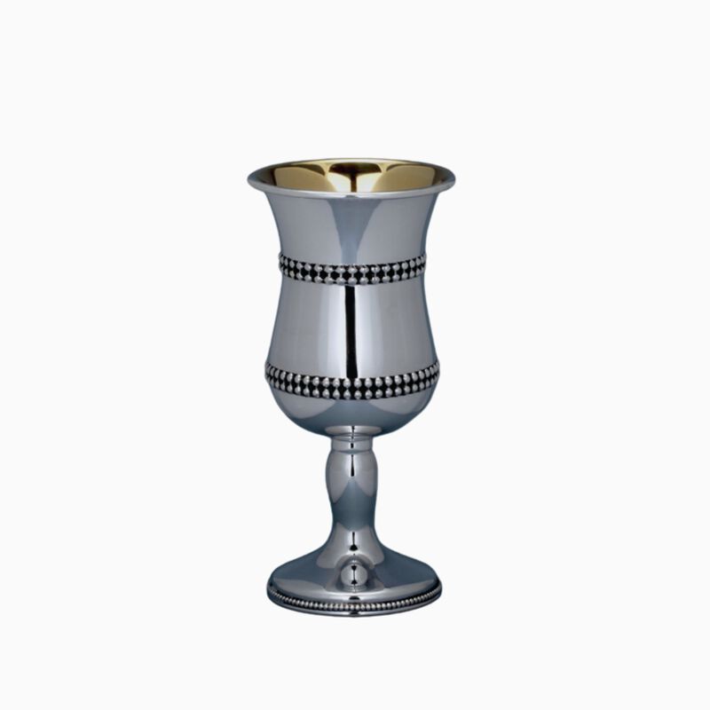 Pearl Kiddush Cup With Stem Sterling Silver