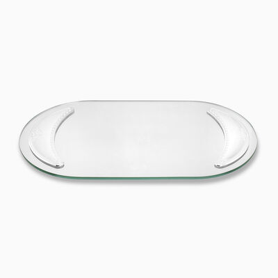 Rectangular Mirror Tray Silver Plated 
