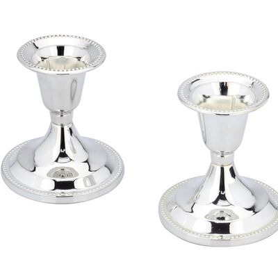 SET/2 CANDLESTICKS PLATED 