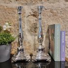 Bakio Candlesticks Smooth Sterling Silver Large 