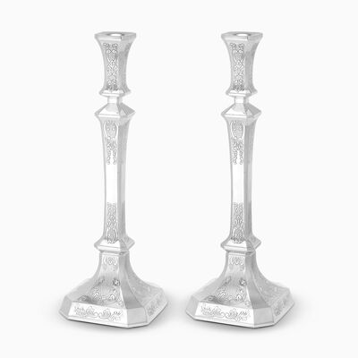 Ori Candlesticks Decorated Large Sterling Silver 