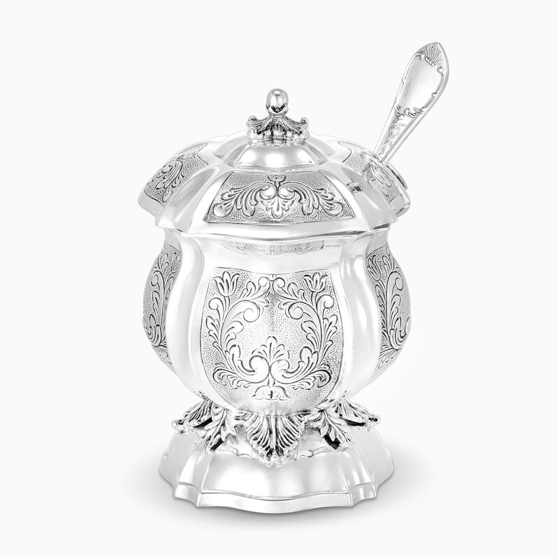 Bellagio Honey Dish Decorated Sterling Silver 