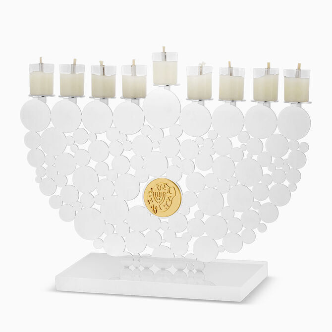 Coin Menorah Silver Plated Gold Coin