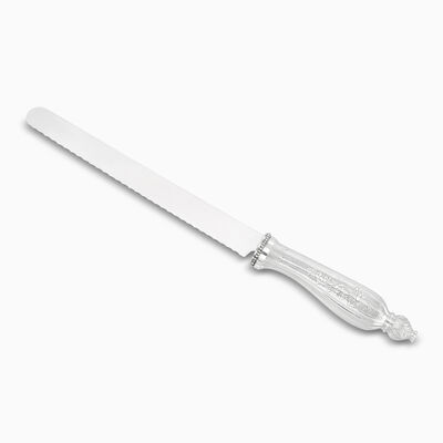 Bellagio Challah Knife Decorated Oval Serrated 