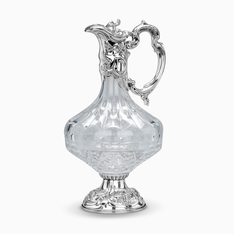 Crystal Pear Shaped Bottle Sterling Silver 