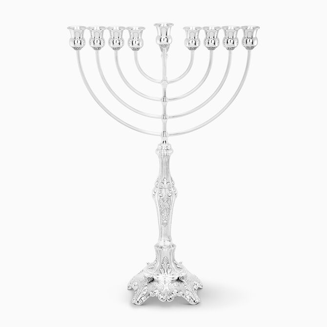 Gona Menorah Decorated Small Sterling Silver 