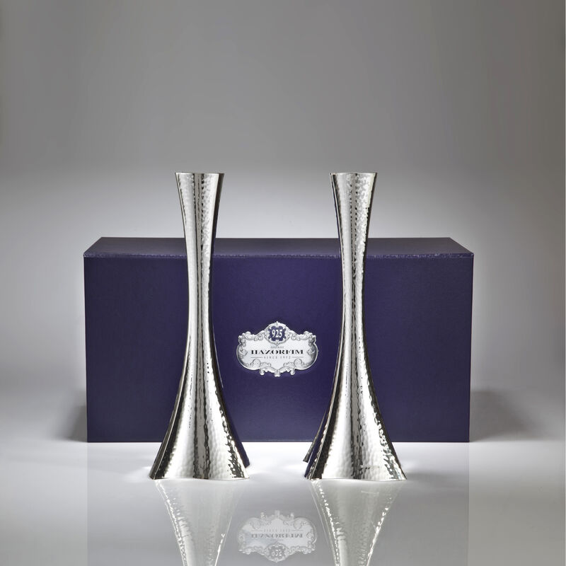 Bolero Candlesticks Hammered Sterling Silver Mini 