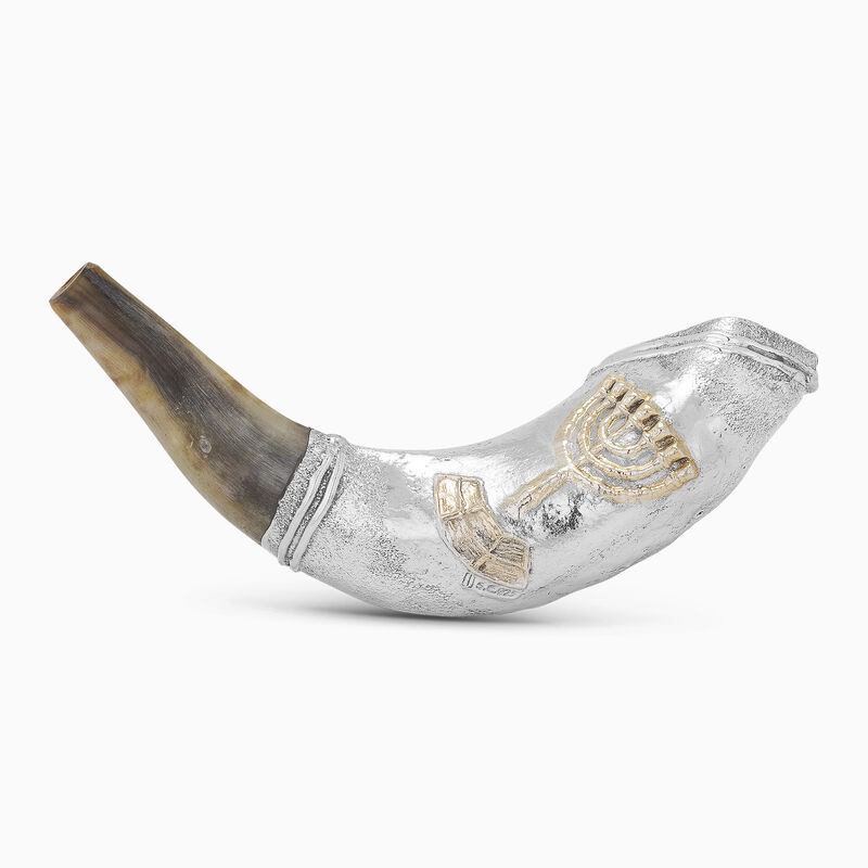 Knesset Menorah Shofar Silver- 