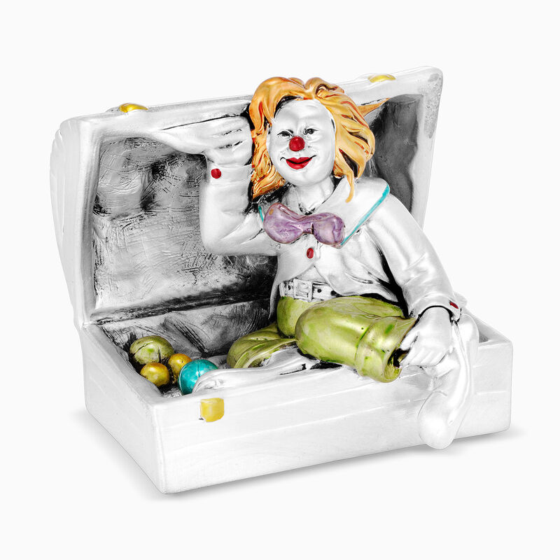 Clown In A Box Silver Plated 