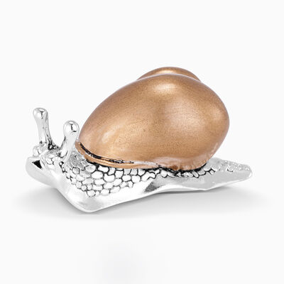Snail Miniature With Golden Back Silver Plated 