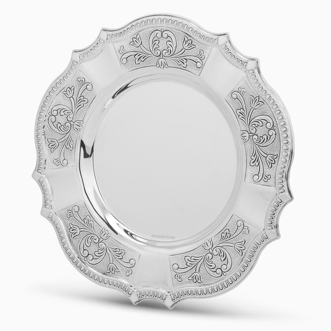 Bellagio Decorated Kiddush Plate Sterling Silver 