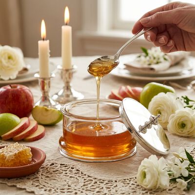 Large Hammering Honey Dish Silver-Plated 