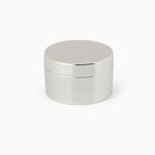 Pink and Silver Enamel Round Box Silver-Plated 