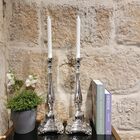 Bakio Candlesticks Smooth Sterling Silver Large 