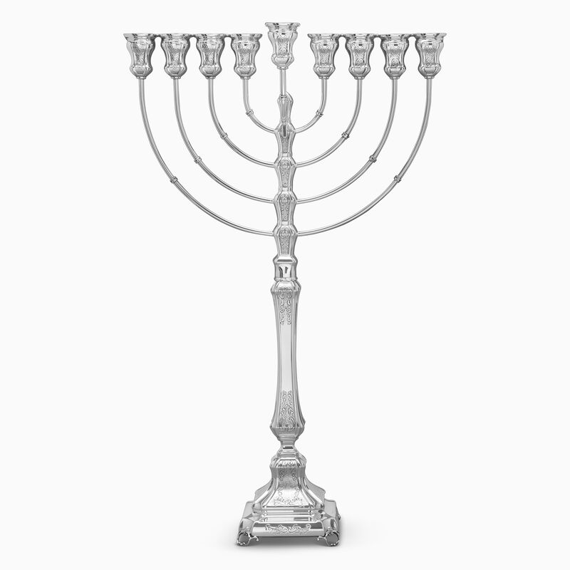 Comino Decorated Menorah Medium Sterling Silver 