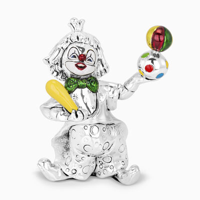 Clown Magician Silver Plated 