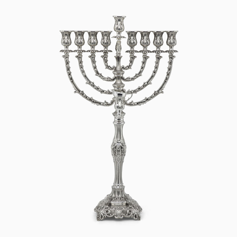 STONE MENORAH DECORATES SMALL 