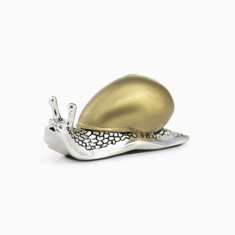 Snail Miniature with Golden Back Silver-Plated