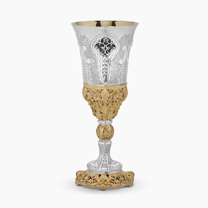 Royal Kiddush Cup With Stem Sterling Silver 