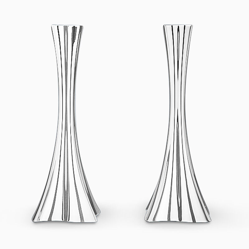 Bolero Candlesticks Smooth Sterling Silver Large 