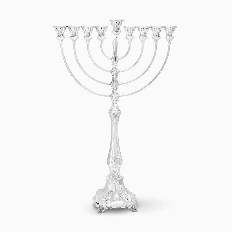 Belino Decorated Menorah Sterling Silver