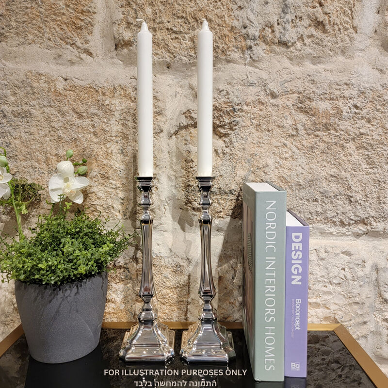Comino Candlesticks Smooth Sterling Silver Medium 