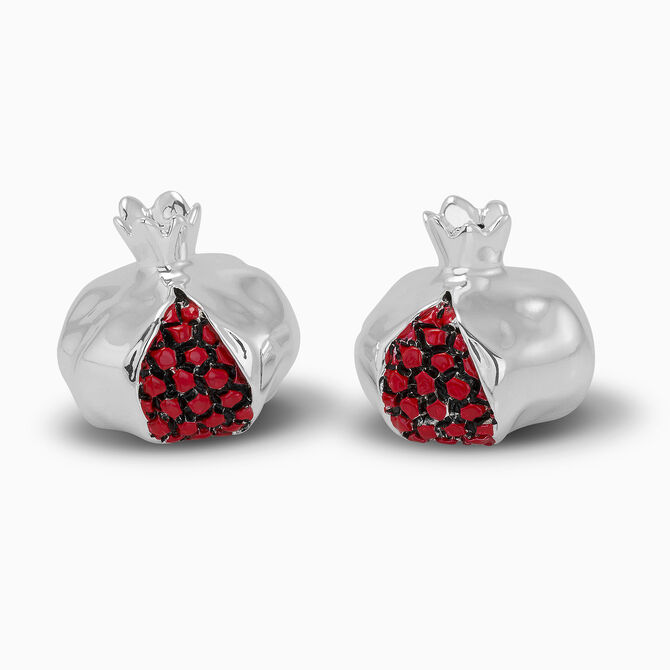 Red Pomegranate Silver Plated Small Set 