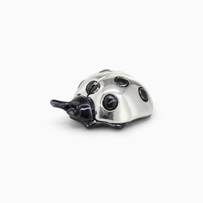 Beetle with Black Dots Silver-Plated 