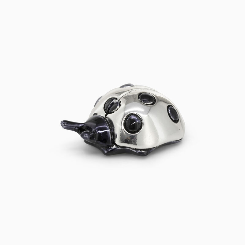 Beetle with Black Dots Silver-Plated 