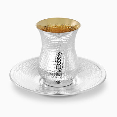 Hammered Reviis Kiddush Set Sterling Silver 