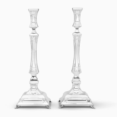 Socrates Candlesticks Decorated Sterling Silver 