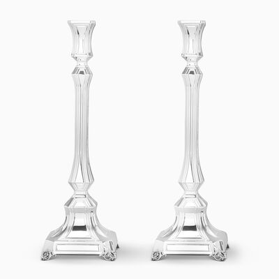 Bari Candlesticks Smooth Sterling Silver Large 