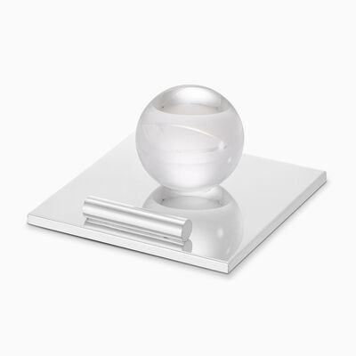 Phone Stand Glass Ball Silver Plated 