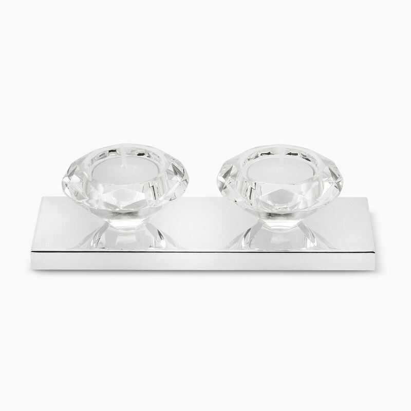 PAIR CRYSTAL CANDEHOLDER ON TR 