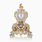 Set Silver-Plated Table Clock with Gold Shelf Set Silver-Plated Table Clock with Gold Shelf
