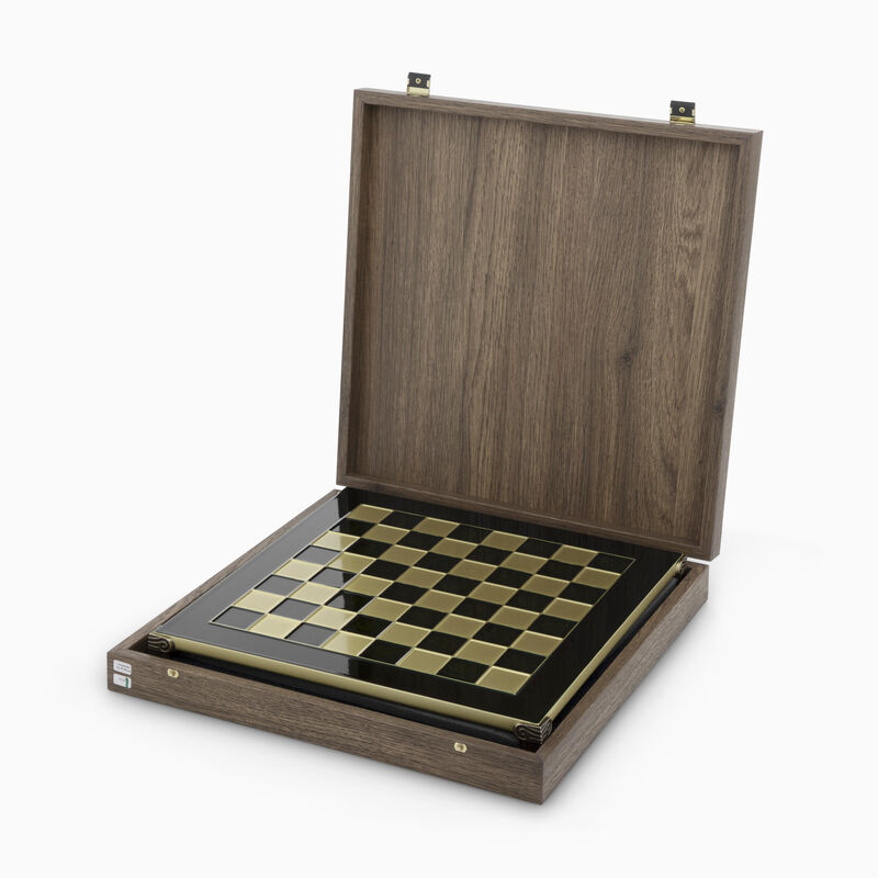36CM GREEN METAL CHESSBOARD 