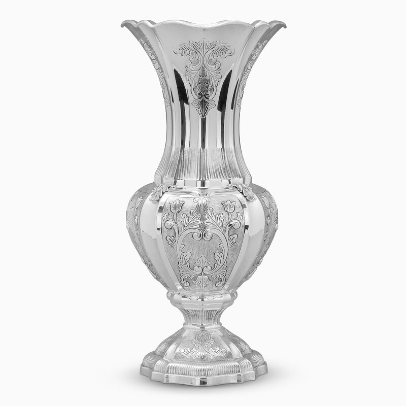 Bellagio Fluted Vase - Tall Sterling Silver