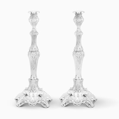 Gola Decorated Candlesticks Small Sterling Silver 