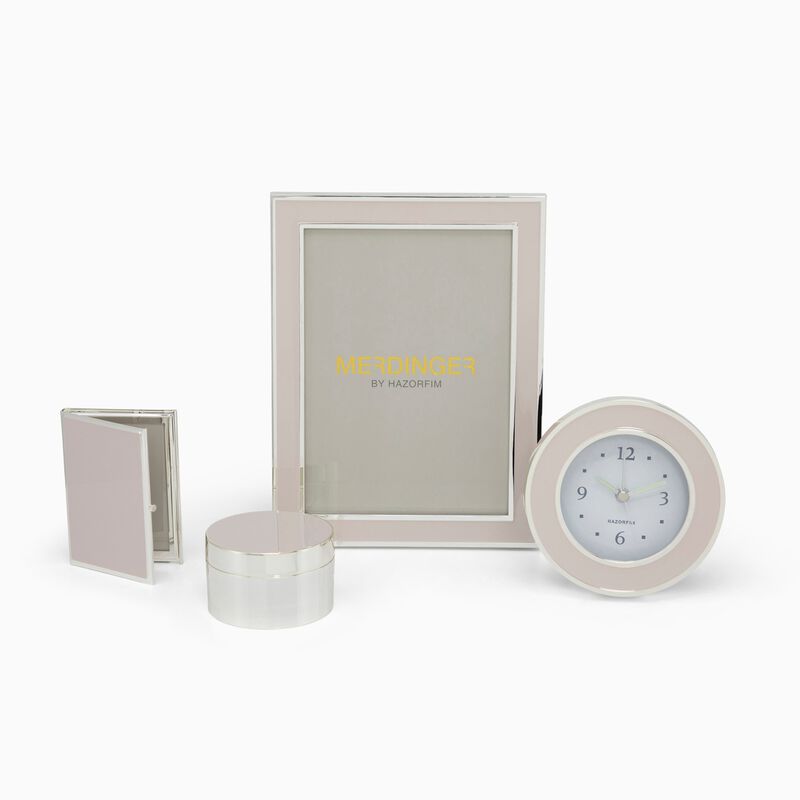 Pink and Silver Enamel Photo Frame Silver-Plated 