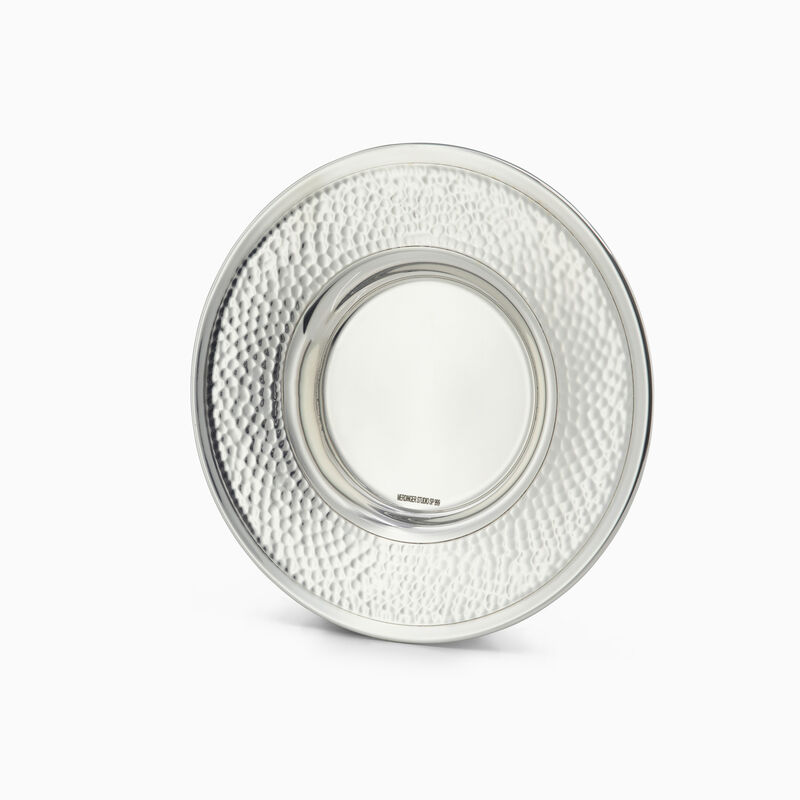 Hammering Large Plate Silver-Plated 