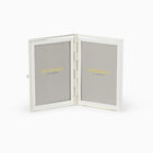 Pink and Silver Enamel Double Frame Silver-Plated