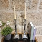 Comino Candlesticks Decorated Silver Large 