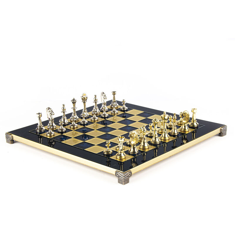 36 cm Blue Metal Chessboard